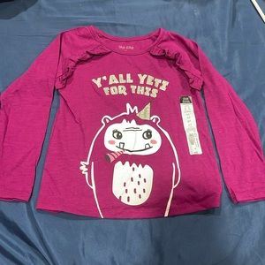 Okie Dokie Y’all Yeti For This Fushia Toddler Long Sleeve Top